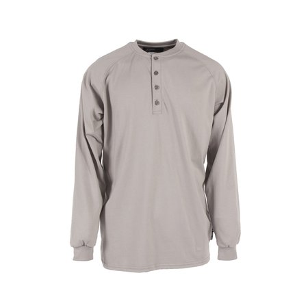 NEESE Workwear 6 oz Cotton FR Henley Shirt-GY-M VI6HSGY-M